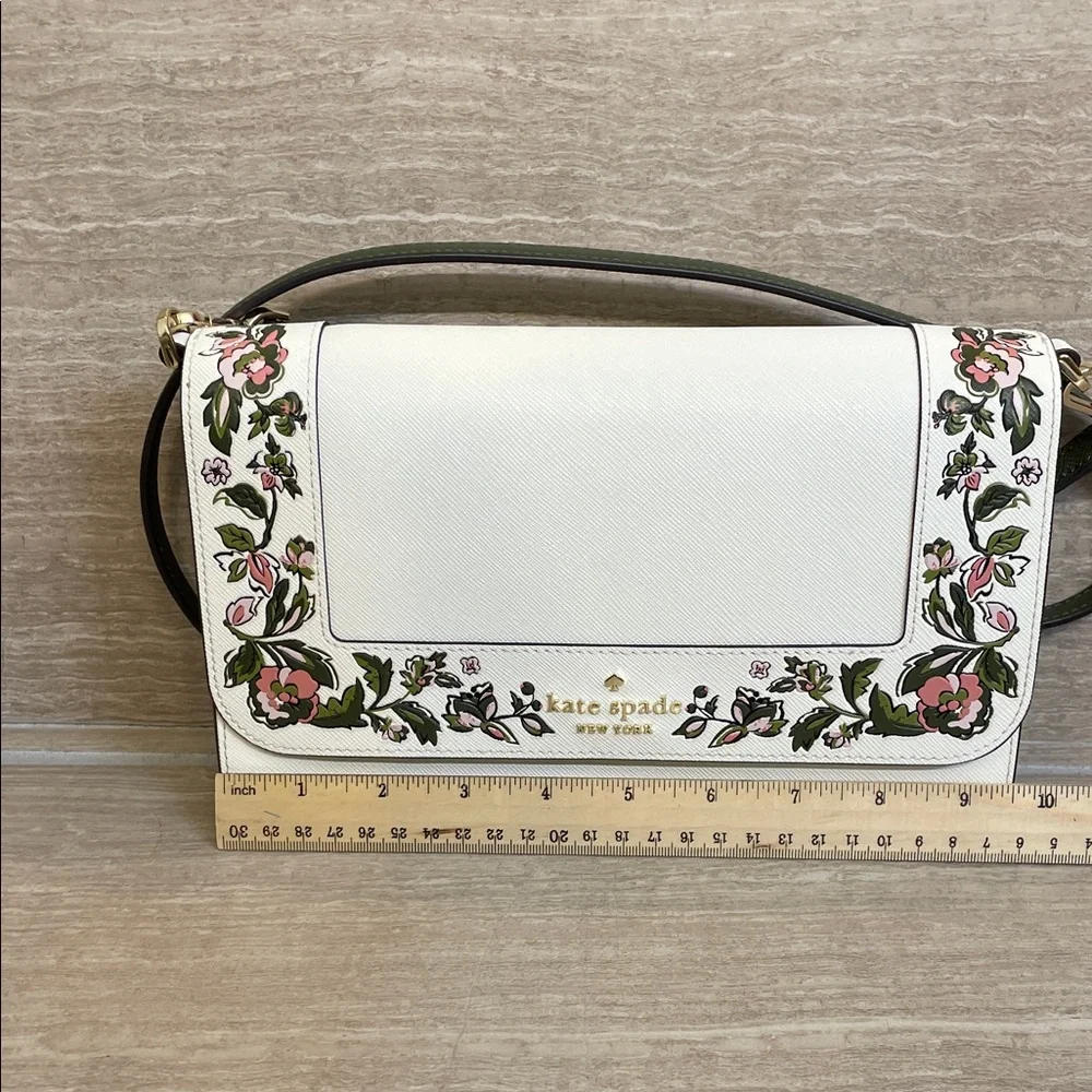 Kate Spade ♠️ NWOT White Green & Pink Floral Shoulder crossbody Bag Set - Picture 5 of 12
